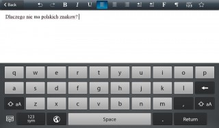 Word na PlayBook nie obsługuje polskich znaków diakrytycznych