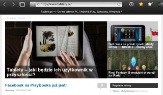 Przeglądarka WWW w PlayBooku