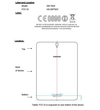 Samsung Galaxy Tab S3 FCC