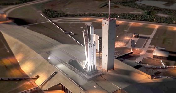 SpaceX Falcon Heavy Tesla Roadster Mars