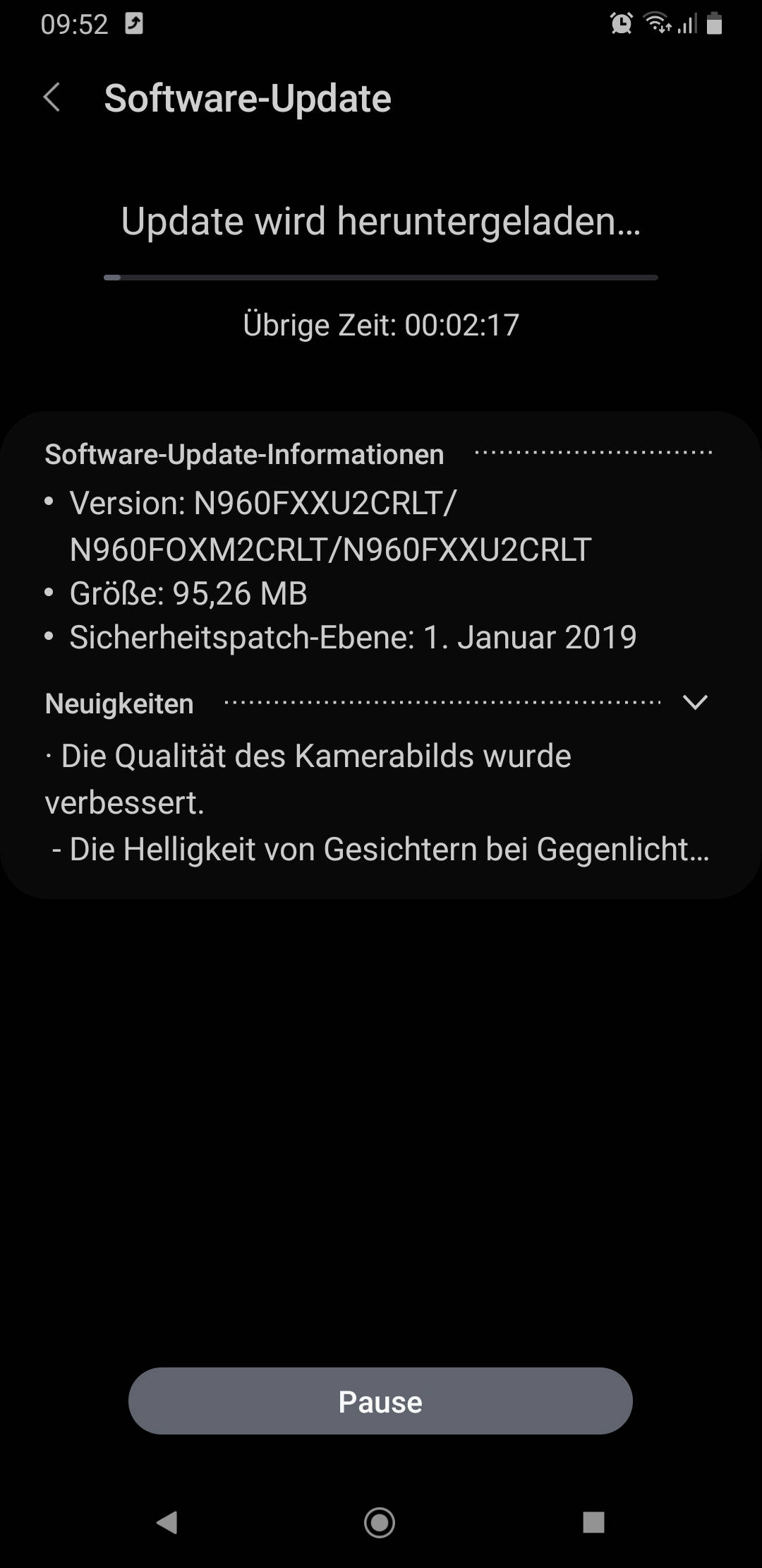 galaxy note 9 one ui 2.5 update