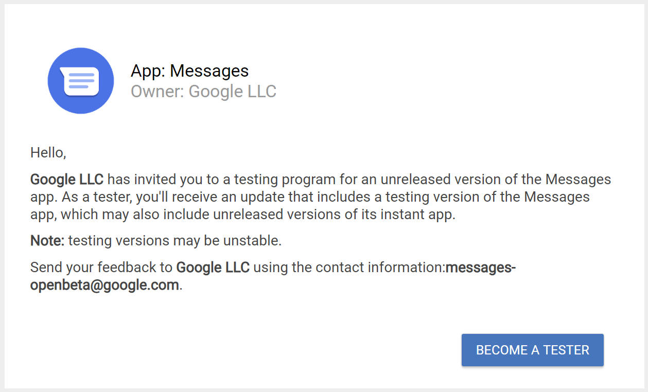 Wiadomości beta Google Android testowanie aplikacji