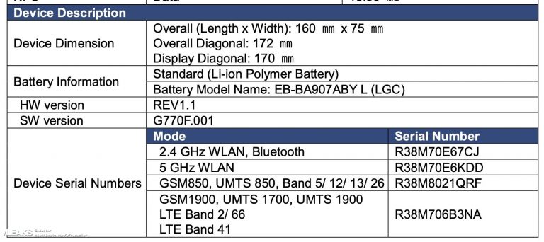 samsung galaxy s10 lite dimensions