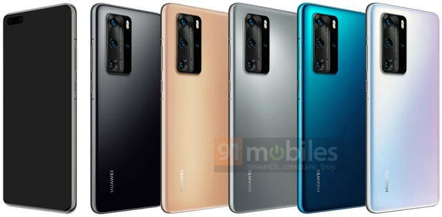 Huawei P40 Pro jakie kolory obudowy plotki przecieki wycieki rendery specyfikacja dane techniczne