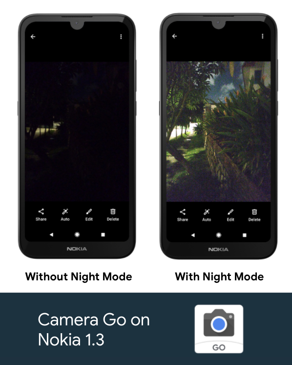 Aparat Go aplikacja Google z Android Go tryb nocny