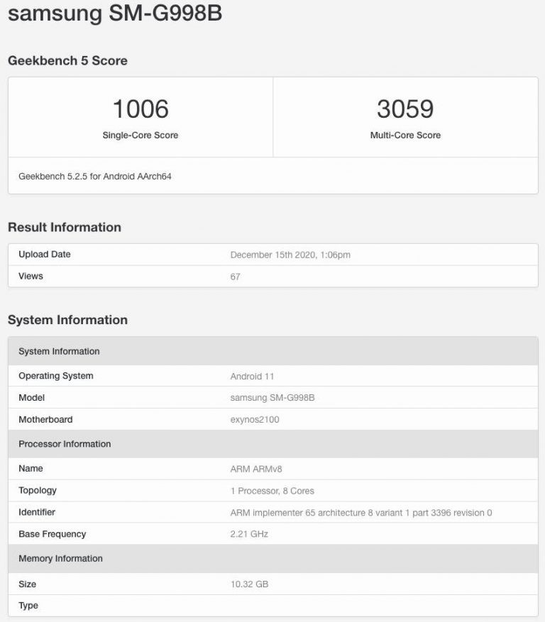 s21 ultra exynos 2100