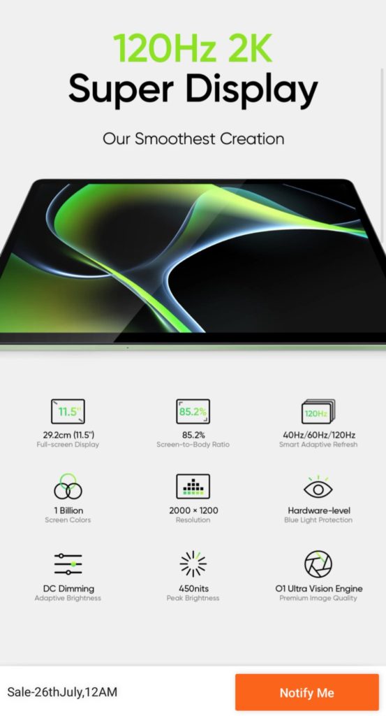 data premiery tablet Realme Pad 2 cena specyfikacja