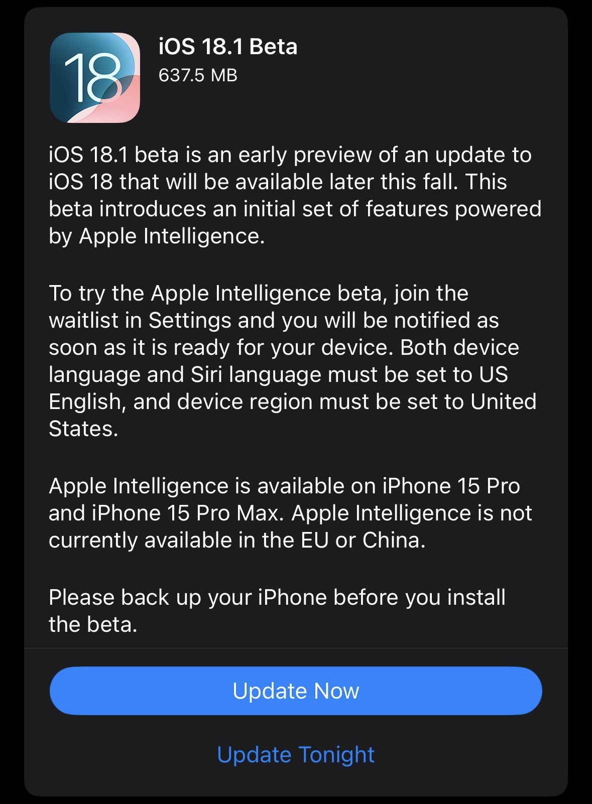 iOS 18.1 beta jak zainstalować włączyć Apple Intelligence