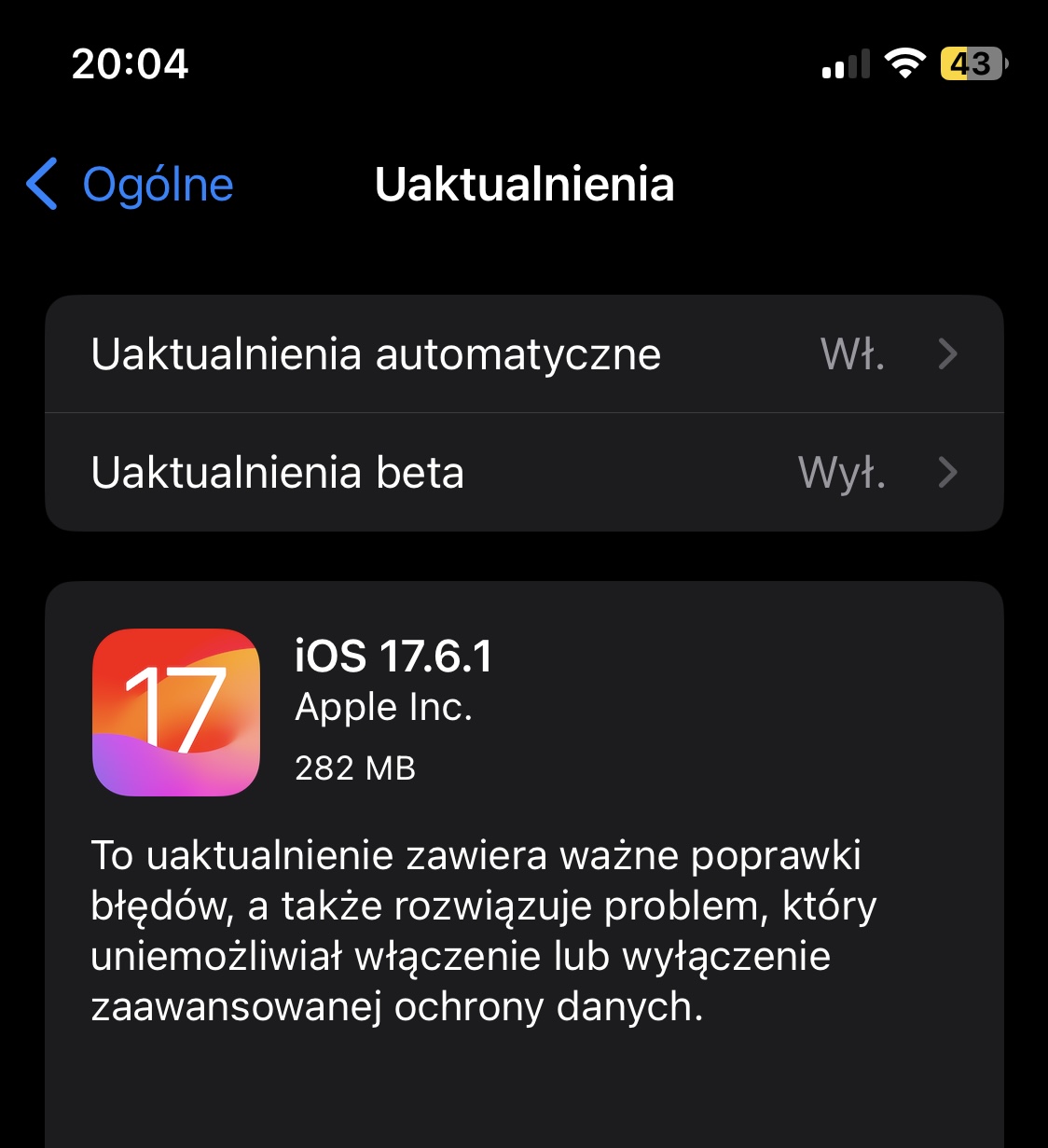 aktualizacja iOS 17.6.1 macOS 14.6.1 co nowego iOS 17.6.1 watchOS 10.6.1 tvOS 17.6.1