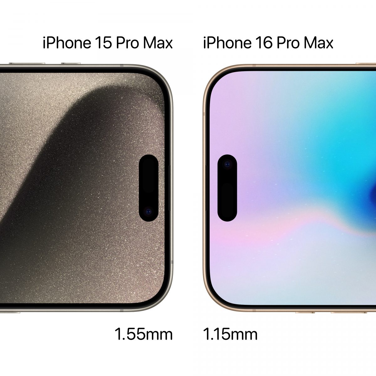 iPhone 16 Pro Max najcieńsze ramki wśród smartfonów