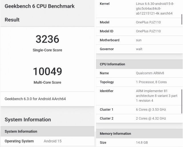 OnePlus 13 Snapdragon 8 Gen 4 Geekbench benchmarki szybszy iPhone 16 Pro Max