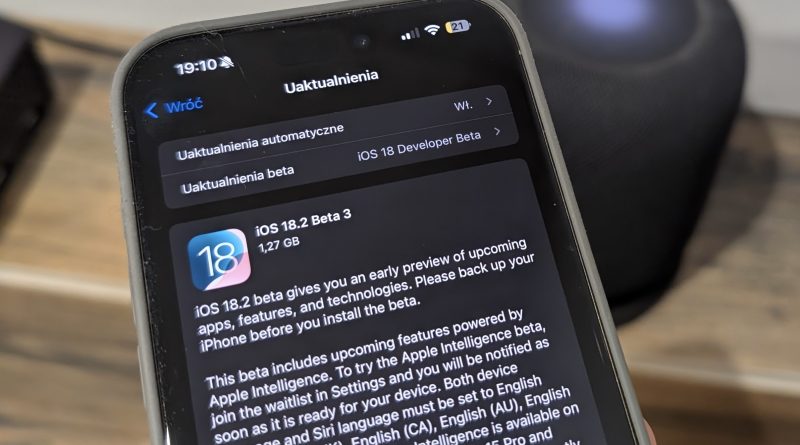 iOS 18.2 beta 3 nowa aktualizacja Apple iPhone