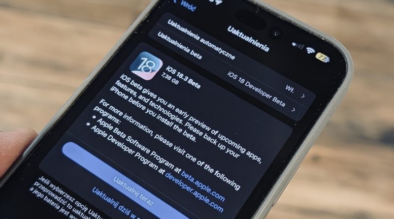 iOS 18.3 beta 1 aktualizacja Apple iPhone co nowego nowości